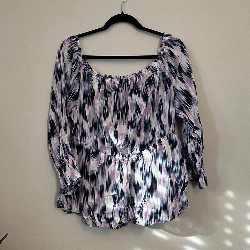 Lane Bryant Multicolor Patterned Blouse